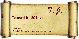 Tomasik Júlia névjegykártya