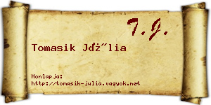 Tomasik Júlia névjegykártya